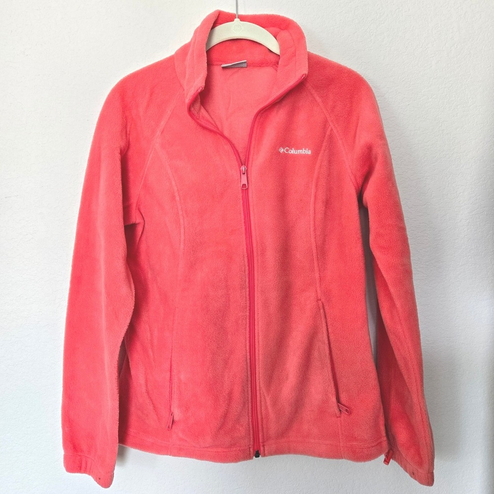 Columbia Benton Springs Full Zip Fleece Jacket Coral Pink Womens Small